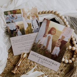 Tarjeta Festiva Navidades neutrales de Moda moderna, año de revisi