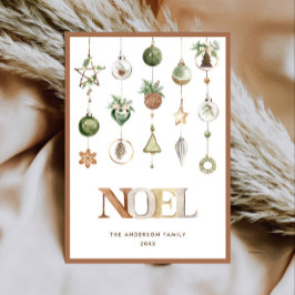 Tarjeta Festiva Navidades Neutrales Minimalistas del Boho Composic