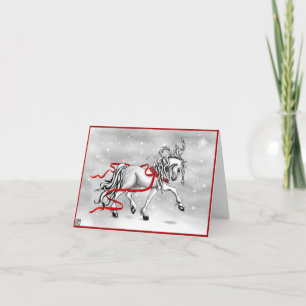 Tarjeta Festiva Navidades Nieve Bells