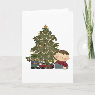 Tarjeta Festiva navidades niño matutino hasta 1