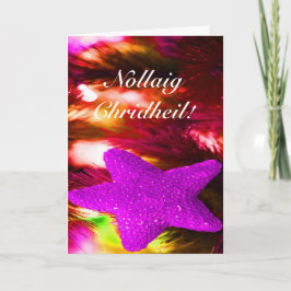 Tarjeta Festiva Navidades Nollaig Chridheil Estrella morada I feri
