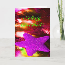 Tarjeta Festiva Navidades Nollaig Chridheil Purple Star Holiday Ca