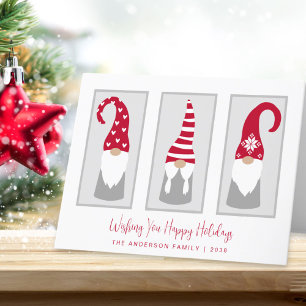 Tarjeta Festiva Navidades nórdicos Cute Gnomes