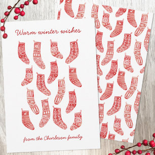 Tarjeta Festiva Navidades nórdicos Navidades de acciones