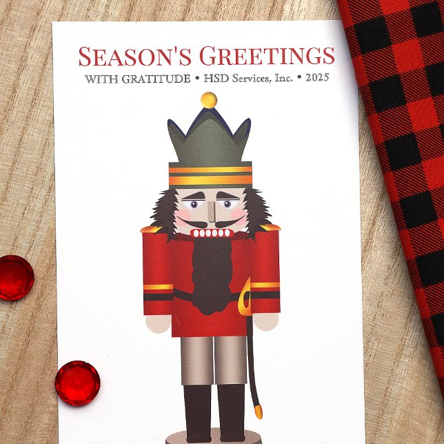 Tarjeta Festiva Navidades nostálgicos de Red Green Nutcracker Comp (Red Green Nutcracker, Red Business Logo Company Holiday Christmas Card)