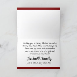 Tarjeta Festiva Navidades nostálgicos Santa in Sled (Personalizado
