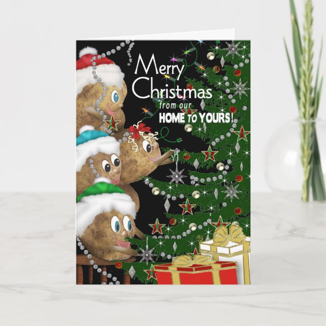 Tarjeta Festiva NAVIDADES - Nuestro hogar - FAMILIA DE LA PATATA (Anverso)