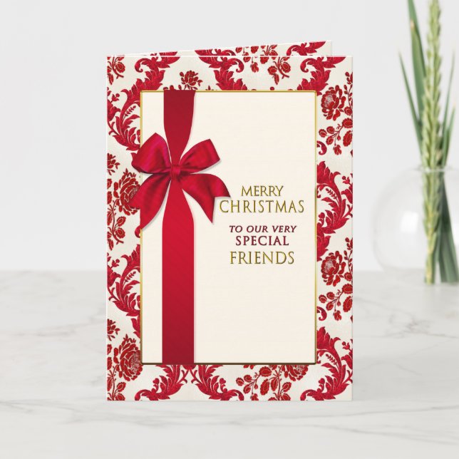 Tarjeta Festiva Navidades - Nuestros amigos especiales - Regalo -  (Anverso)