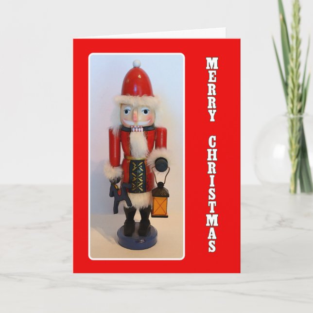 Tarjeta Festiva Navidades Nutcracker de Santa Claus (Anverso)