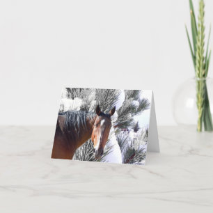 Tarjeta Festiva Navidades occidentales de Cute Horse Lover