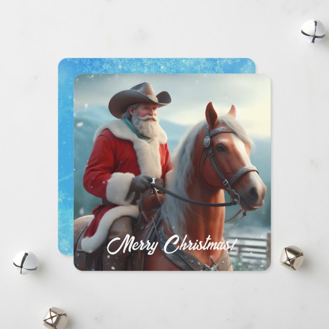 Tarjeta Festiva Navidades occidentales de Santa Claus (Anverso/Reverso In Situ)
