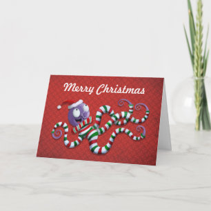 Tarjeta Festiva Navidades Octopus con rayas