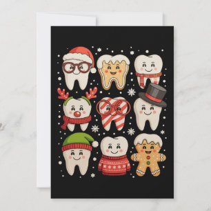 Tarjeta Festiva Navidades odontológicos se burlan de los dientes d