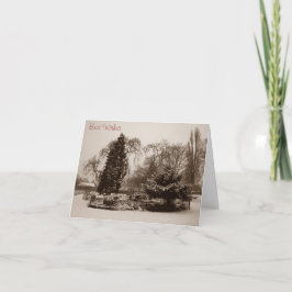 Tarjeta Festiva navidades originales del paisaje del parque de la