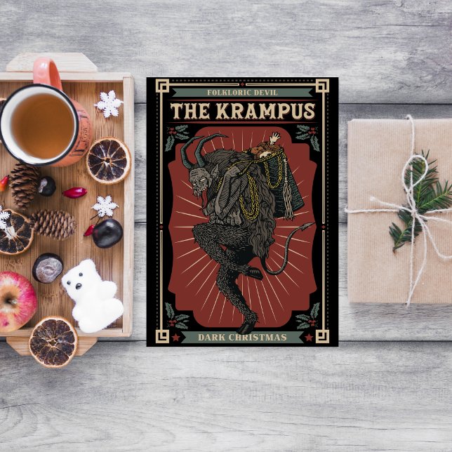 Tarjeta Festiva Navidades oscuros El diablo folklórico Krampus Bol (Subido por el creador)