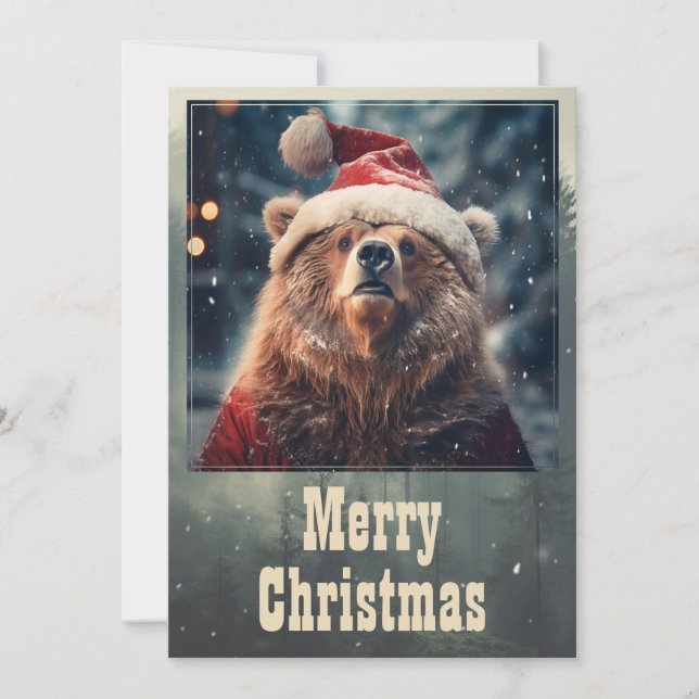 Tarjeta Festiva Navidades Oso (Anverso)