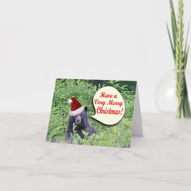 Tarjeta Festiva Navidades Oso (Anverso)