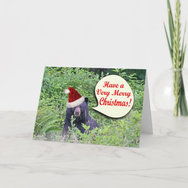 Tarjeta Festiva Navidades Oso (Anverso)