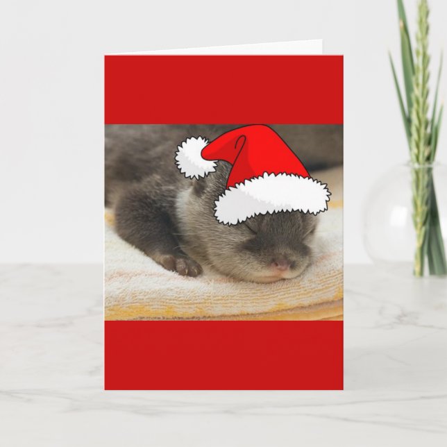 Tarjeta Festiva Navidades Otter (Anverso)