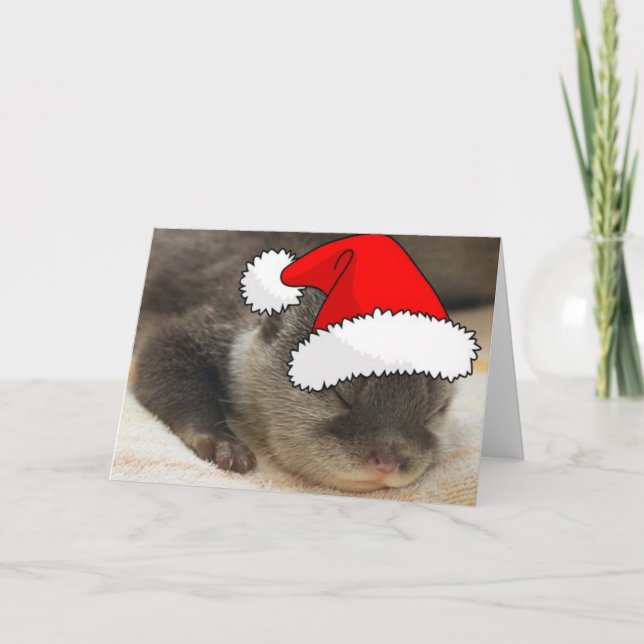 Tarjeta Festiva Navidades Otter (Anverso)