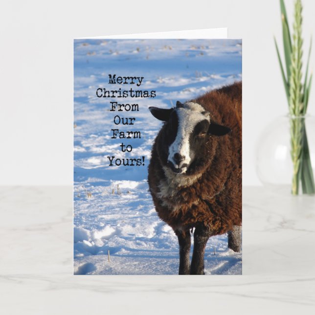 Tarjeta Festiva Navidades ovacionan de nuestra granja a la suya (Anverso)
