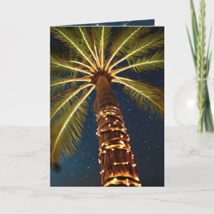 Tarjeta Festiva Navidades Palmeras Con Luces