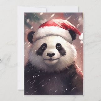 Tarjeta Festiva Navidades Panda