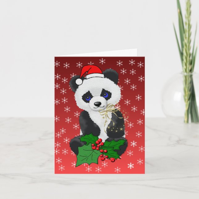 Tarjeta Festiva Navidades Panda (Anverso)