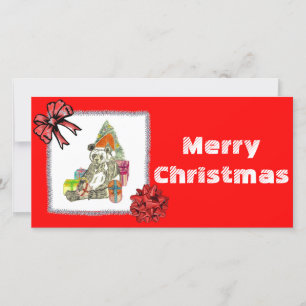 Tarjeta Festiva Navidades Panda