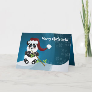Tarjeta Festiva Navidades Panda