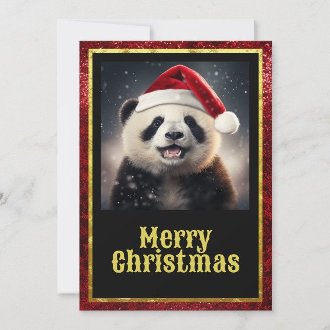 Tarjeta Festiva Navidades Panda (Anverso)