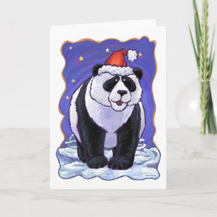 Tarjeta Festiva Navidades Panda Bear