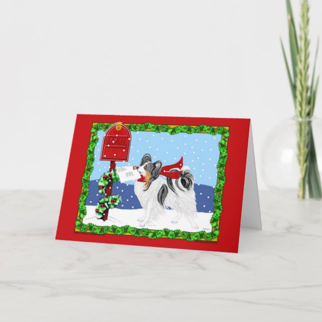 Tarjeta Festiva Navidades Papillon Mail Tri Color (Anverso)