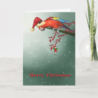 Tarjeta Festiva Navidades Parrot