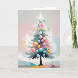 Tarjeta Festiva Navidades Pastel con efecto de color de agua de lo