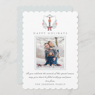 Tarjeta Festiva Navidades Pastel Light Blue Nutcracker Photo