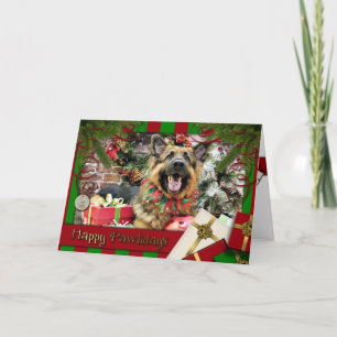 Tarjeta Festiva Navidades - Pastor alemán - Thor