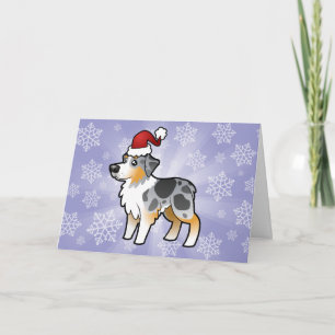 Tarjeta Festiva Navidades Pastor Australiano