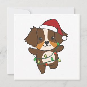 Tarjeta Festiva Navidades Pastores Australianos Animales De Invier
