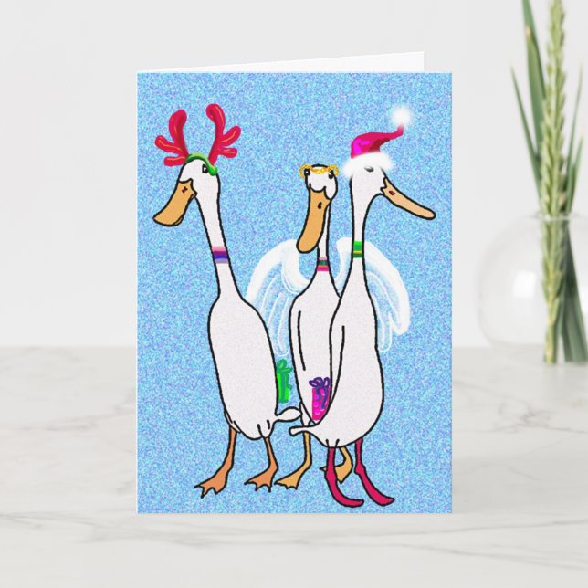 Tarjeta Festiva Navidades patos (Anverso)