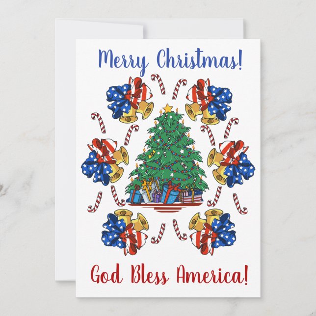 Tarjeta Festiva Navidades patrióticos (Anverso)