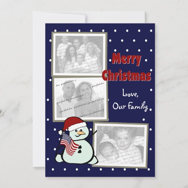 Tarjeta Festiva Navidades Patrióticos de los Estados Unidos (Anverso)