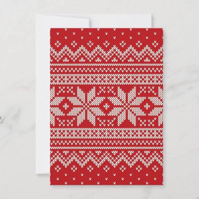 Tarjeta Festiva Navidades Patrón de punto de suéter de invierno -  (Anverso)