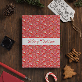 Tarjeta Festiva Navidades Patrón estrella de copo de nieve persona