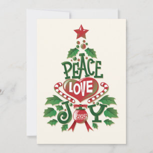 Tarjeta Festiva Navidades Paz Amo Alegría