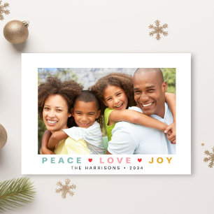 Tarjeta Festiva Navidades Paz Amor Joy Foto