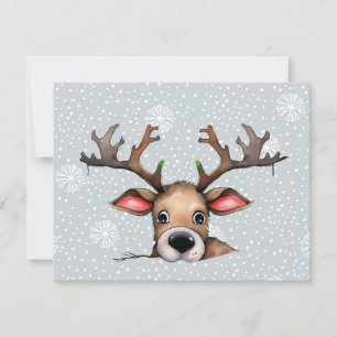 Tarjeta Festiva Navidades Peek-a-Boo Deer