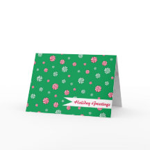 Navidades Peppermint Candy Green Holiday Greetings