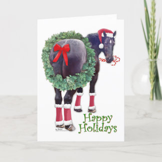Tarjeta Festiva Navidades Percheron Borrador de Caballo