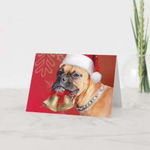 Tarjeta Festiva Navidades Perro Boxer